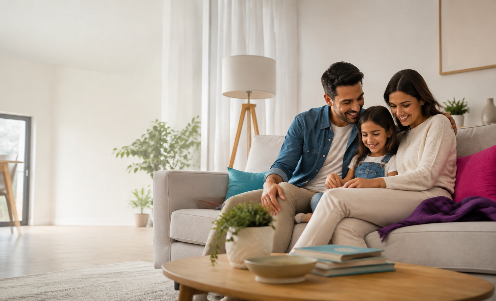Familia protegida con seguro de vida